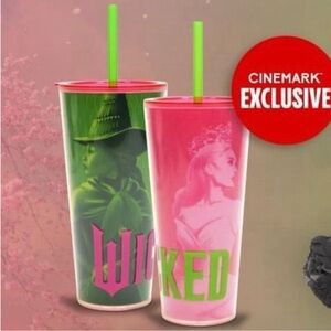 Wicked x Cinemark Movie Cup w/ Straw feat Elphaba & Glinda